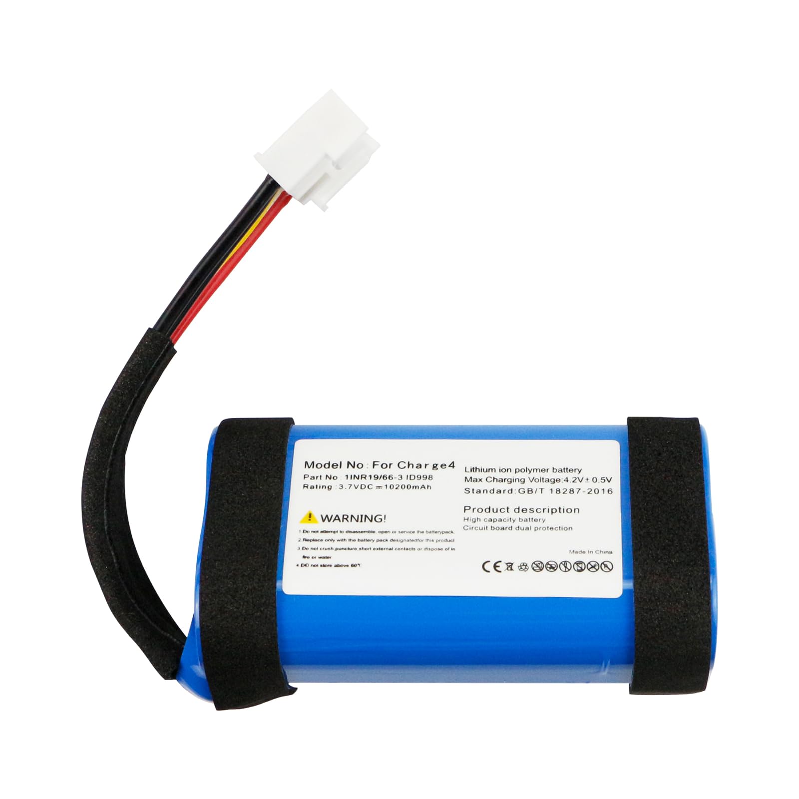 MULS ID998 1INR19/66-3 37.74Wh Battery Replacement for J B L Charge 4 Charge 4J JBLCHARGE4BLUAM Charge 4BLK with Tools SUN-INTE-118 IAA011NA IY1068 10200mAh 3.7V