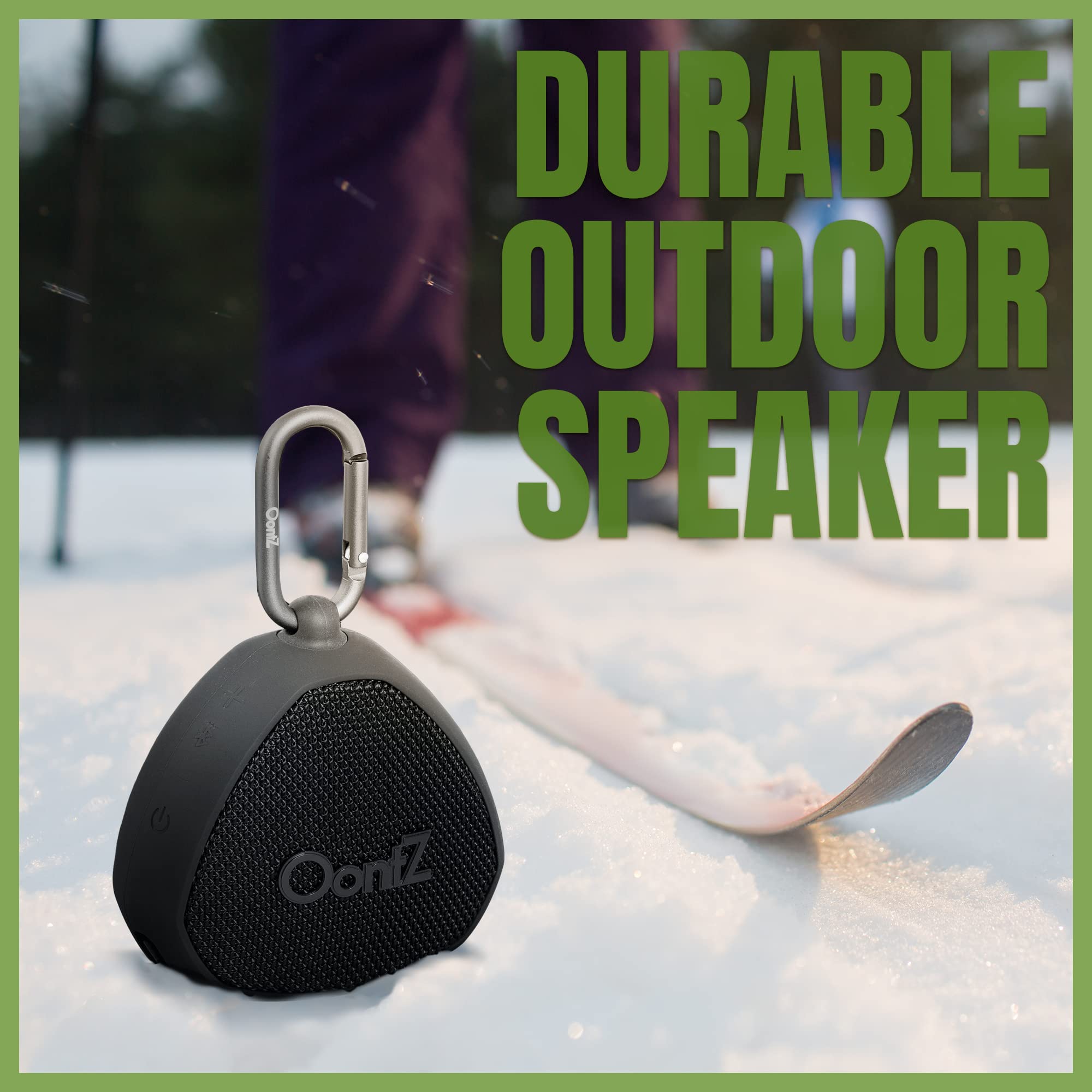 OontZ Clip Portable Wireless Bluetooth Speaker with Carabiner, 12W IPX7 Waterproof Outdoor Travel Speaker