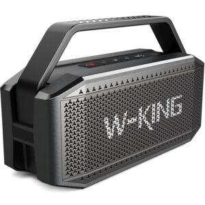 w-king portable loud bluetooth speakers with subwoofer, 60w(100w peak) outdoor speakers bluetooth wireless waterproof speaker, deep bass/v5.0/40h play/power bank/tf card/aux/eq, large for party