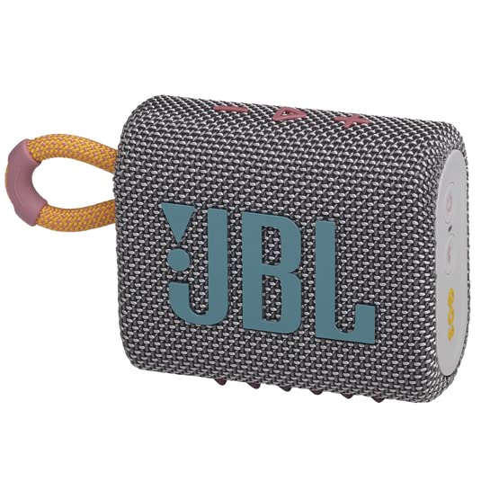 JBL GO 3 Waterproof Ultra Portable Bluetooth Speaker Bundle with gSport Deluxe Hardshell Case (Gray)