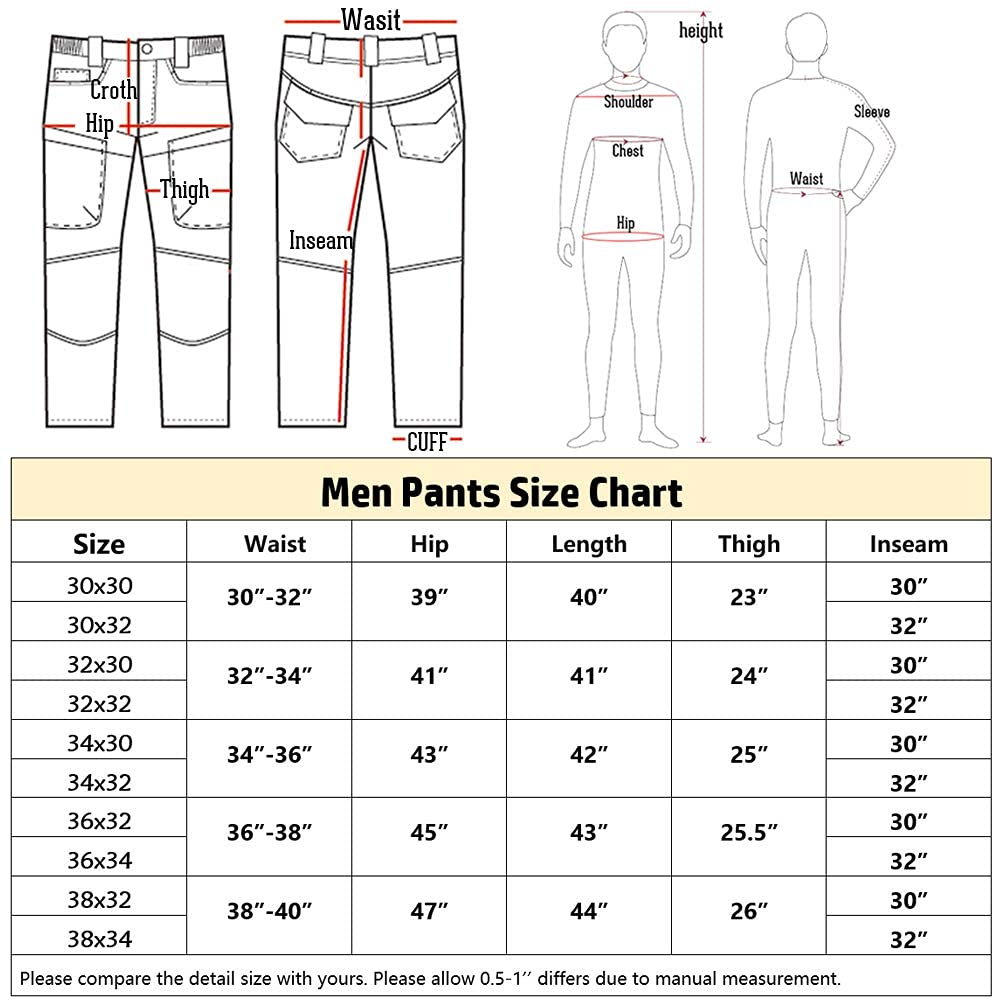 CARWORNIC Gear Men's Hiking Tactical Pants Lightweight Cotton Outdoor Military Combat Cargo Trousers Khaki