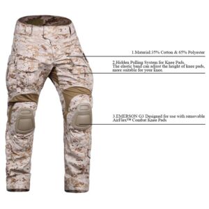 EMERSONGEAR G3 Combat Pants with Knee Pads Airsoft Tactical Pants Hunting Airsoft Paintball Multicam Camo Pants R1 X-Large