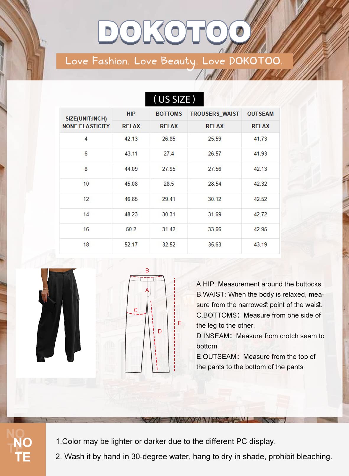 Dokotoo Cargo Pants Women High Waisted Baggy Business Casual Work Petite Pants Wide Leg Dress Pants 4 Pockets Trouser Khaki Plaid Loose 2024 Fall Fashion Clothing