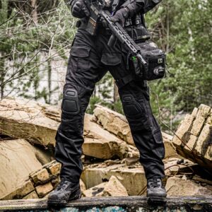 G3 Combat Pants with Knee Pads Tactical Military Trousers Hunting Camo Pants for Men Rip-Stop Airsoft Gear (Black, 34)