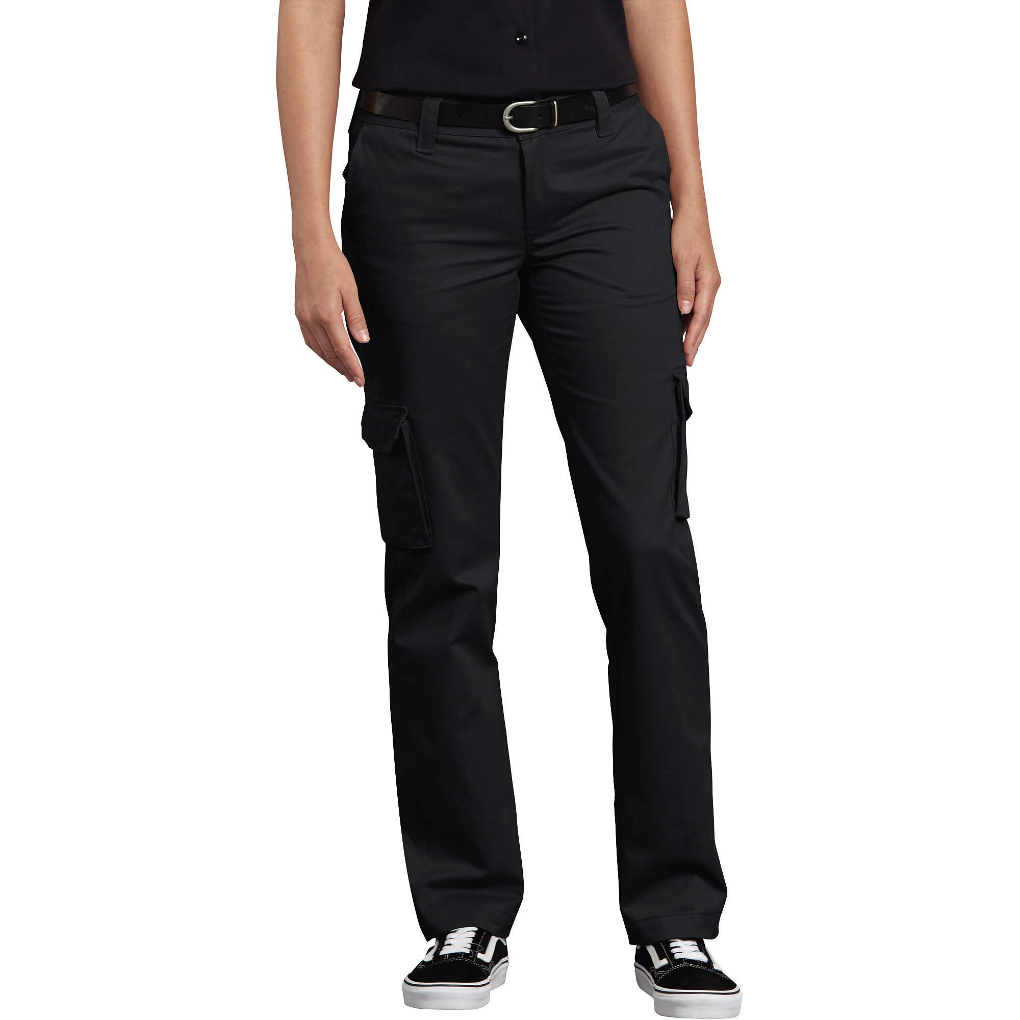 Dickies Women's Relaxed Fit Cargo Pants, Black, 12