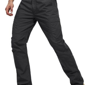 FREE SOLDIER Men's Water Resistant Pants Relaxed Fit Tactical Combat Army Cargo Work Pants with Multi Pocket (Classic Black 36W x 32L)