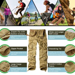 TRGPSG Women's Casual Combat Cargo Pants, Cotton Outdoor Camouflage Military Multi Pockets Work Pants 10