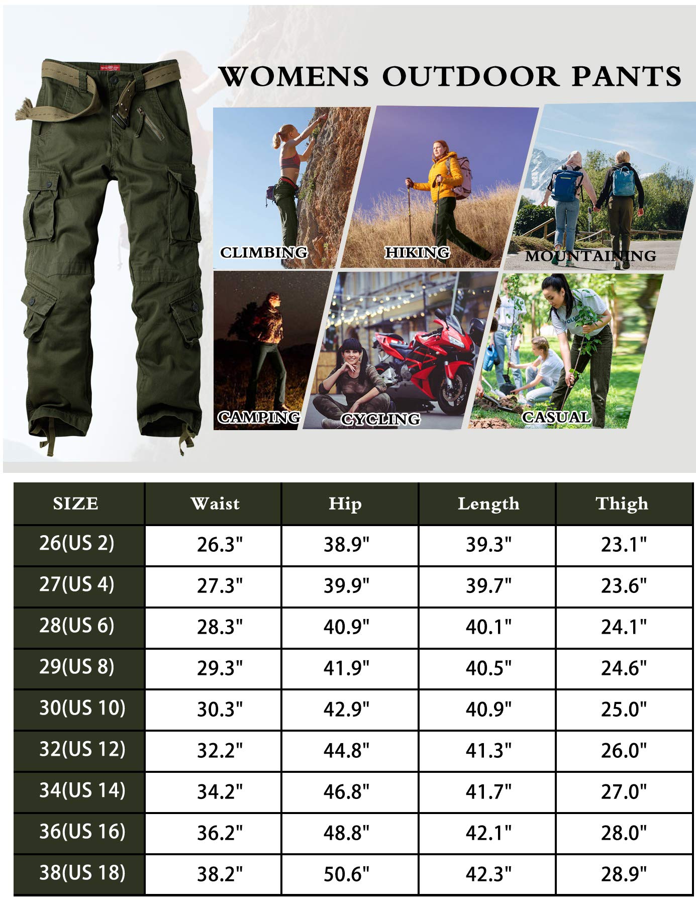 XNMAYA Cargo Pants for Women, Military Army Camo Combat Trousers,Work Camping Hiking Casual Pants with Pockets