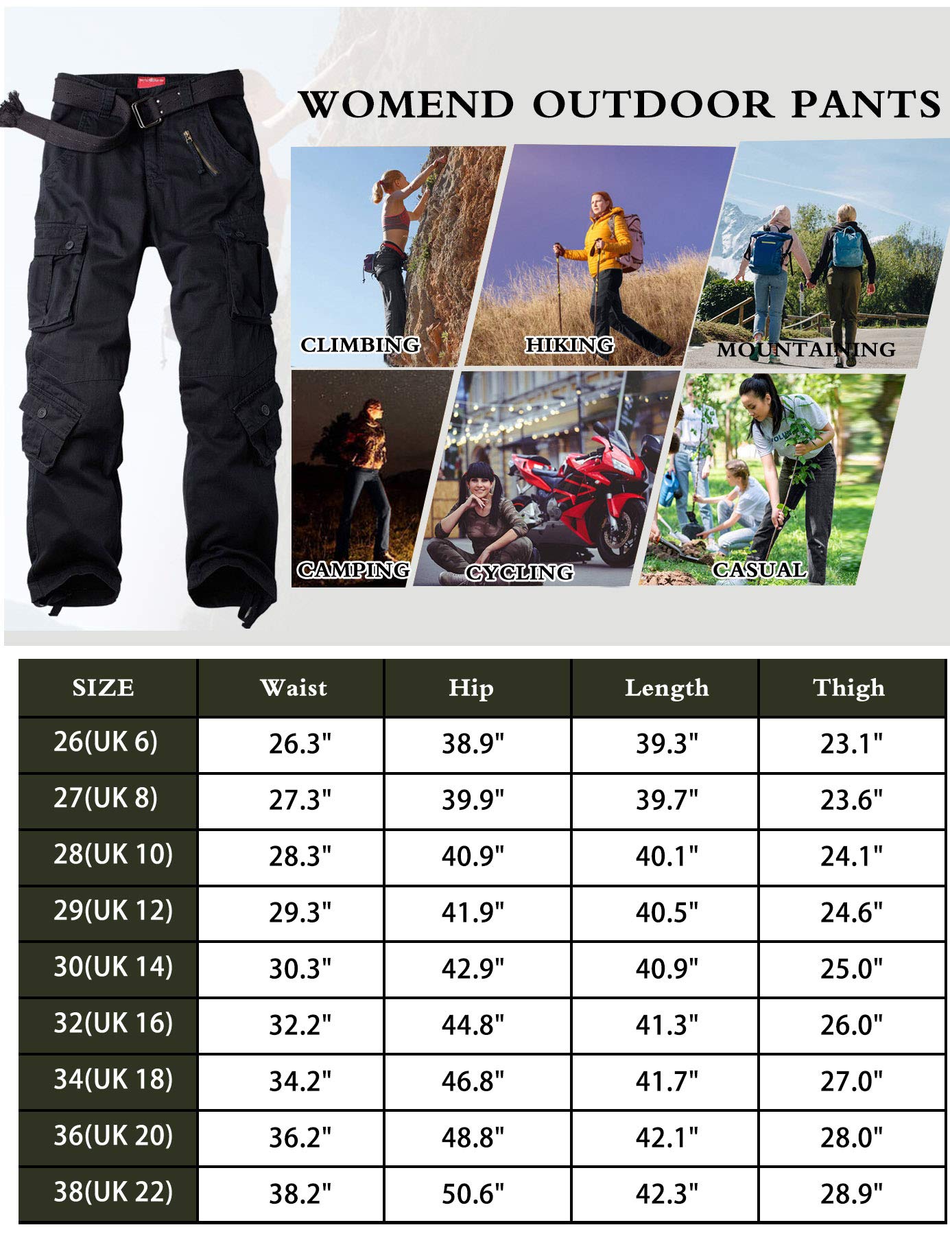 XNMAYA Cargo Pants for Women, Military Army Camo Combat Trousers,Work Camping Hiking Casual Pants with Pockets