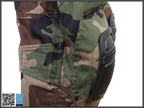 Paintball Equipment Men Airsoft Hunting Combat BDU Pants Gen3 Tactical Pants with Knee Pad Woodland (L(34))