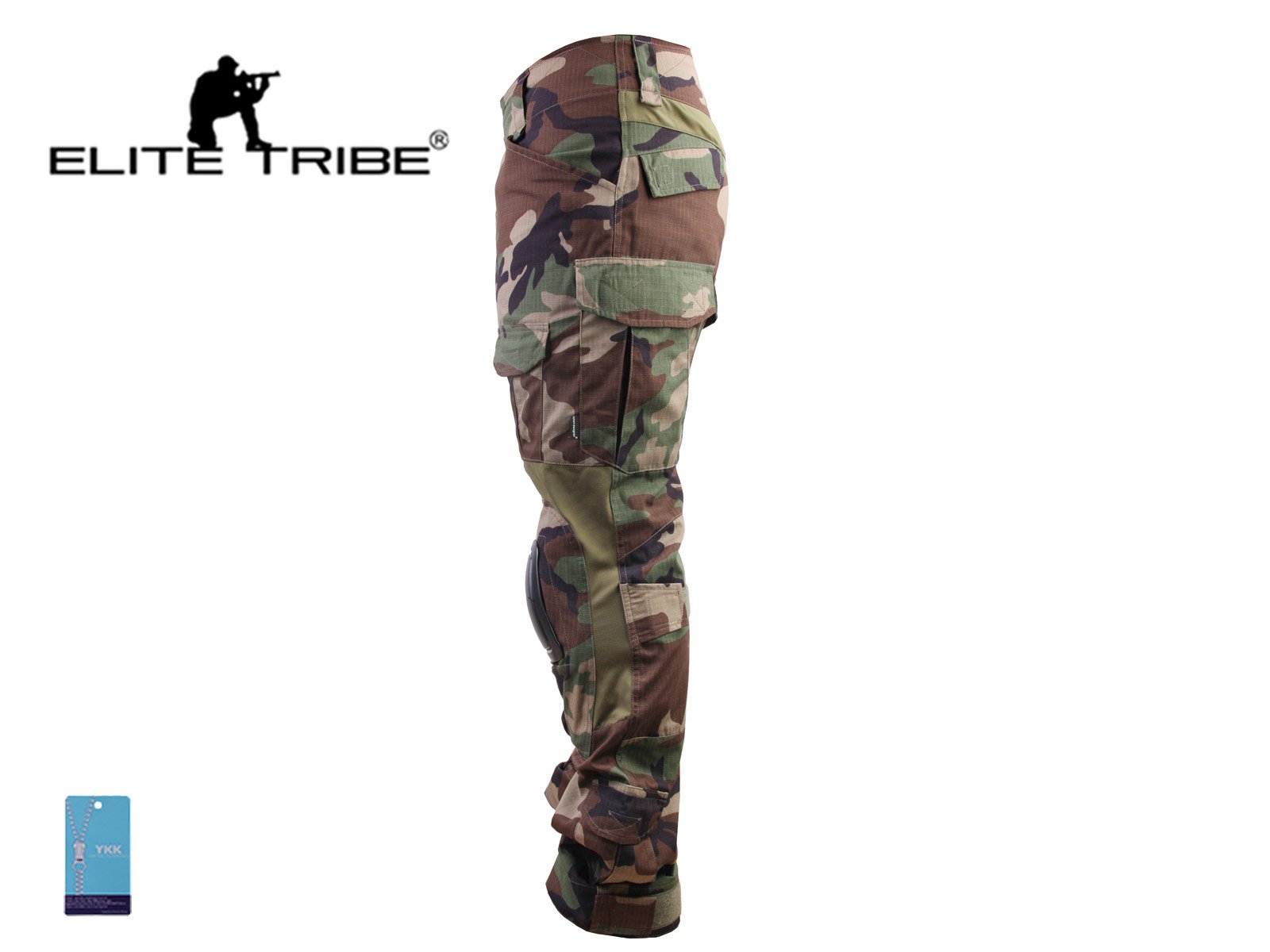 Paintball Equipment Men Airsoft Hunting Combat BDU Pants Gen3 Tactical Pants with Knee Pad Woodland (L(34))