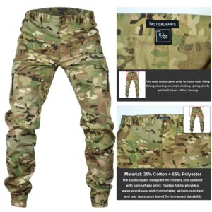 MEGE KNIGHT Men's Outdoor Hiking Pants, Tactical Pants Lightweight Casual Work Ripstop Cargo Pants for Men with Pockets MC