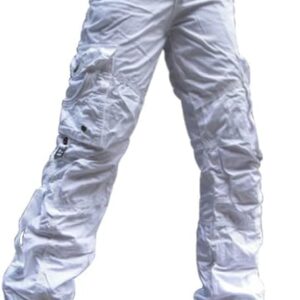 SKYLINEWEARS Women’s 100% Cotton Tactical Pant Camping Hiking Army Cargo Combat Trouser Multi Pockets Utility Work Pants White XXL