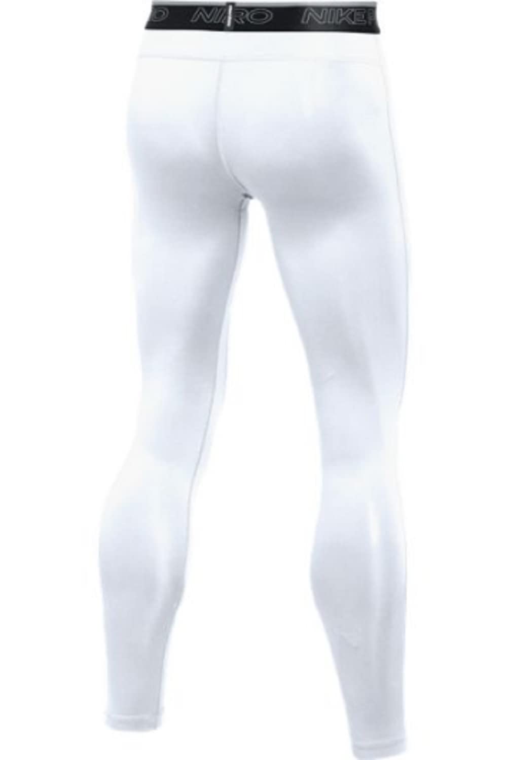 Nike Mens Pro Full Length Training Tight (Small, White)