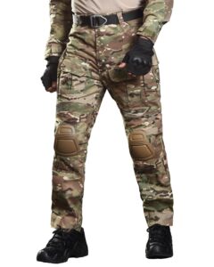 g3 combat pant with knee pads tactical pants airsoft multicam camo clothes rip-stop paintball hunting trousers (cp)