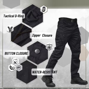 TACVASEN Mens Tactical Cargo Pants with Multi Pockets Army Pants Hiking Pants Lightweight Military Pants Waterproof Pants Shooting Pants