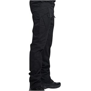 Uillui Tactical Waterproof Pants for Men Flex Stretch Work Pants Relaxed Fit Ripstop Cargo Pants for Outdoor Combat Hiking Black