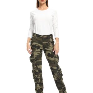 Women's Cotton Casual Military Army Cargo Combat Work Pants with 8 Pocket Camo 169-16