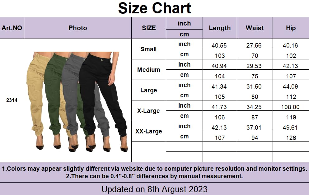 MsavigVice Athletic Pants for Women Casual Outdoor Cargo Jogger Pants with Pockets Yoga Pants for Women Black XXL