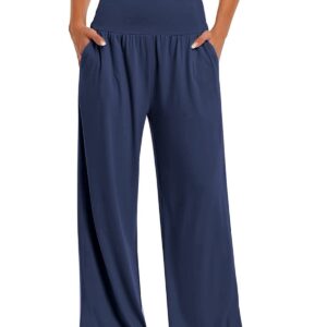 DLOODA Womens Wide Leg Pants Loose Yoga Sweatpants Comfy Lounge Pajama Casual Flowy Palazzo Pants with Pockets