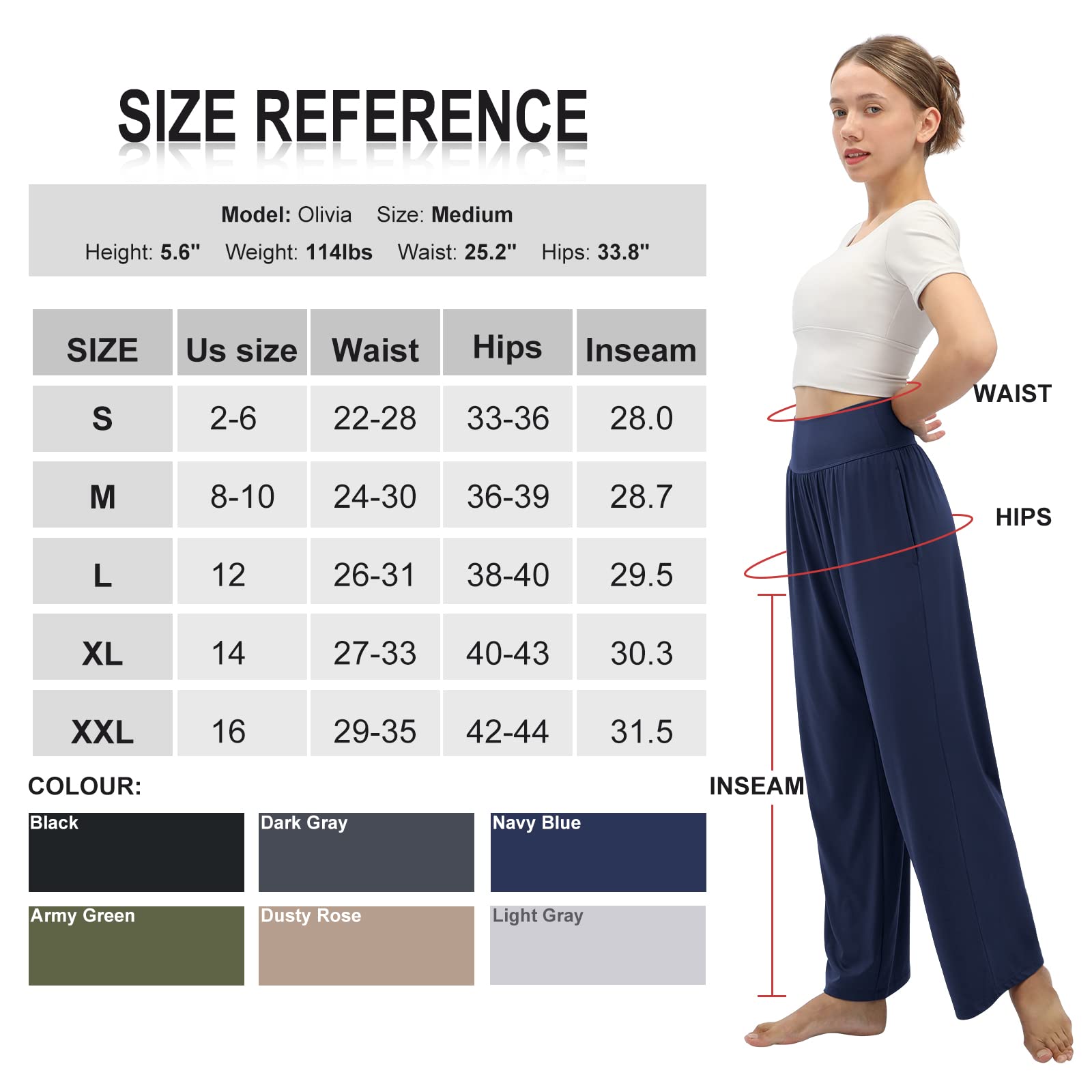 DLOODA Womens Wide Leg Pants Loose Yoga Sweatpants Comfy Lounge Pajama Casual Flowy Palazzo Pants with Pockets