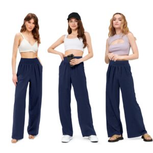 DLOODA Womens Wide Leg Pants Loose Yoga Sweatpants Comfy Lounge Pajama Casual Flowy Palazzo Pants with Pockets