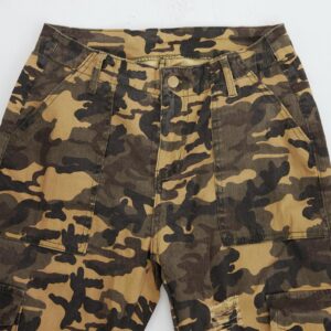 ThusFar Camo Cargo Pants for Women High Waisted Camoflage Slim Fit Ripped Trousers Sweatpants with Pockets