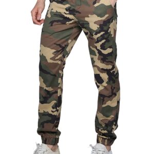 Match Men's Loose Fit Chino Washed Jogger Pant (29, Khaki max)