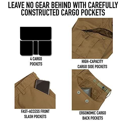 Rothco Tactical BDU Pants - Rugged Outdoor Hiking Cargos Comfortable Uniform Pant – Coyote Brown - M