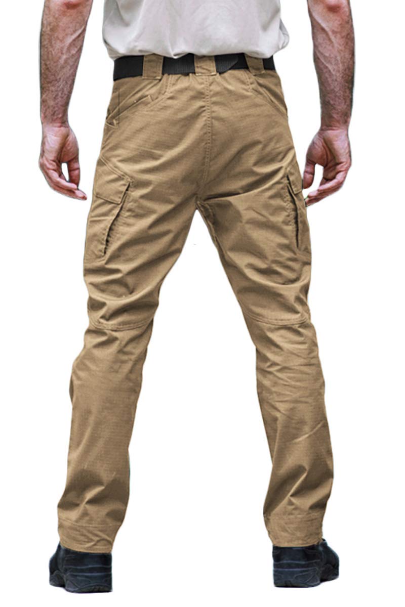 MAGCOMSEN Hiking Pants Mens Tactical Pants Work Pants for Men Military Pants with 9 Pockets Camping Pants Waterproof Pants Quick Dry Rain Pants Khaki