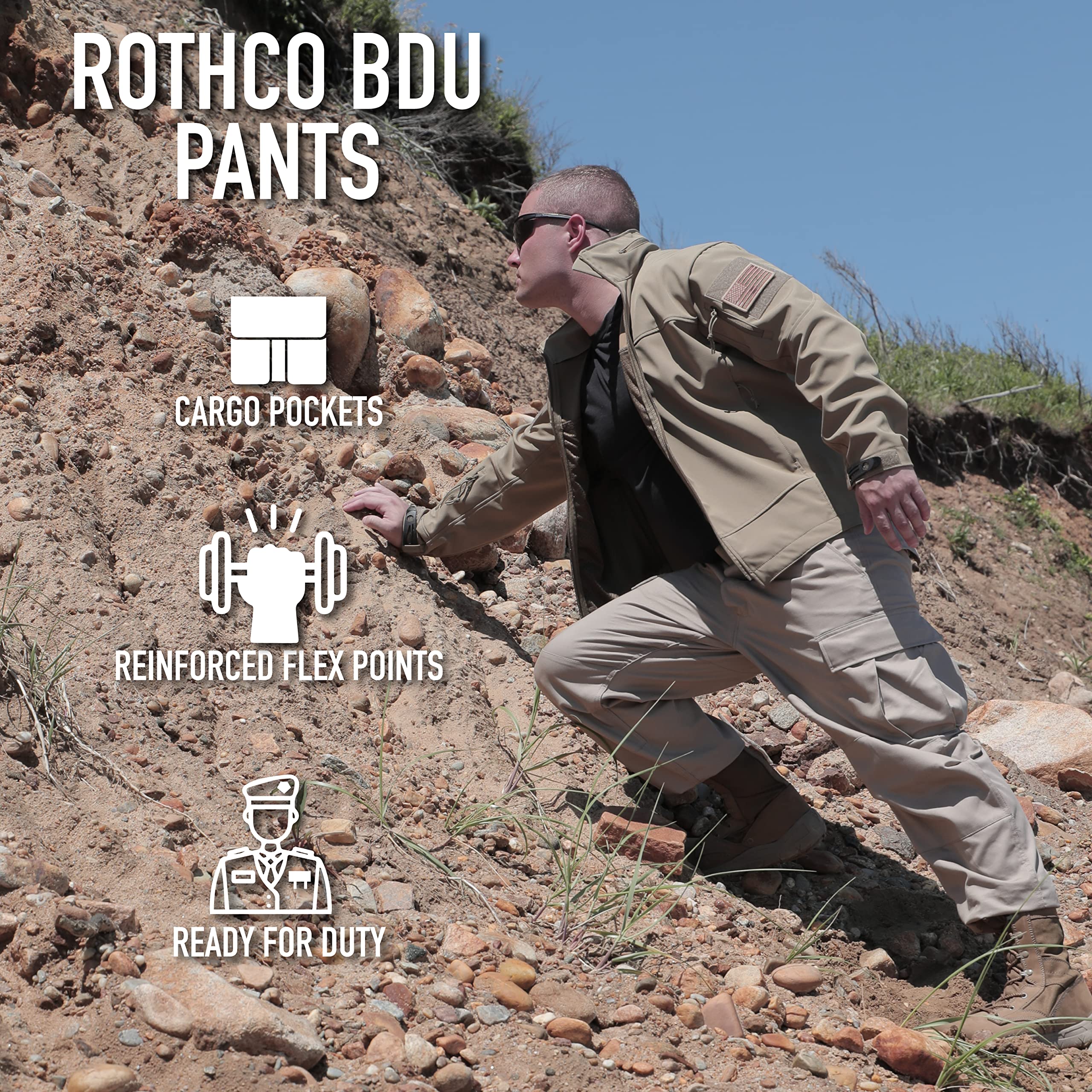 Rothco Color Camo Tactical BDU Pants - Rugged Outdoor Hiking Cargos Uniform Pant (US, Alpha, Large, Regular, Long, City Camo)