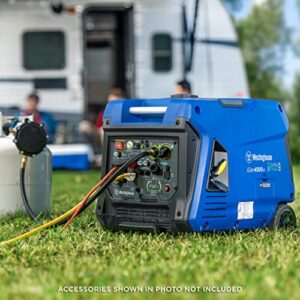 Westinghouse 4500 Peak Watt Super Quiet Dual Fuel Portable Inverter Generator, Remote Electric Start, Gas & Propane Powered, RV Ready 30A Outlet, Parallel Capable,Blue/Black