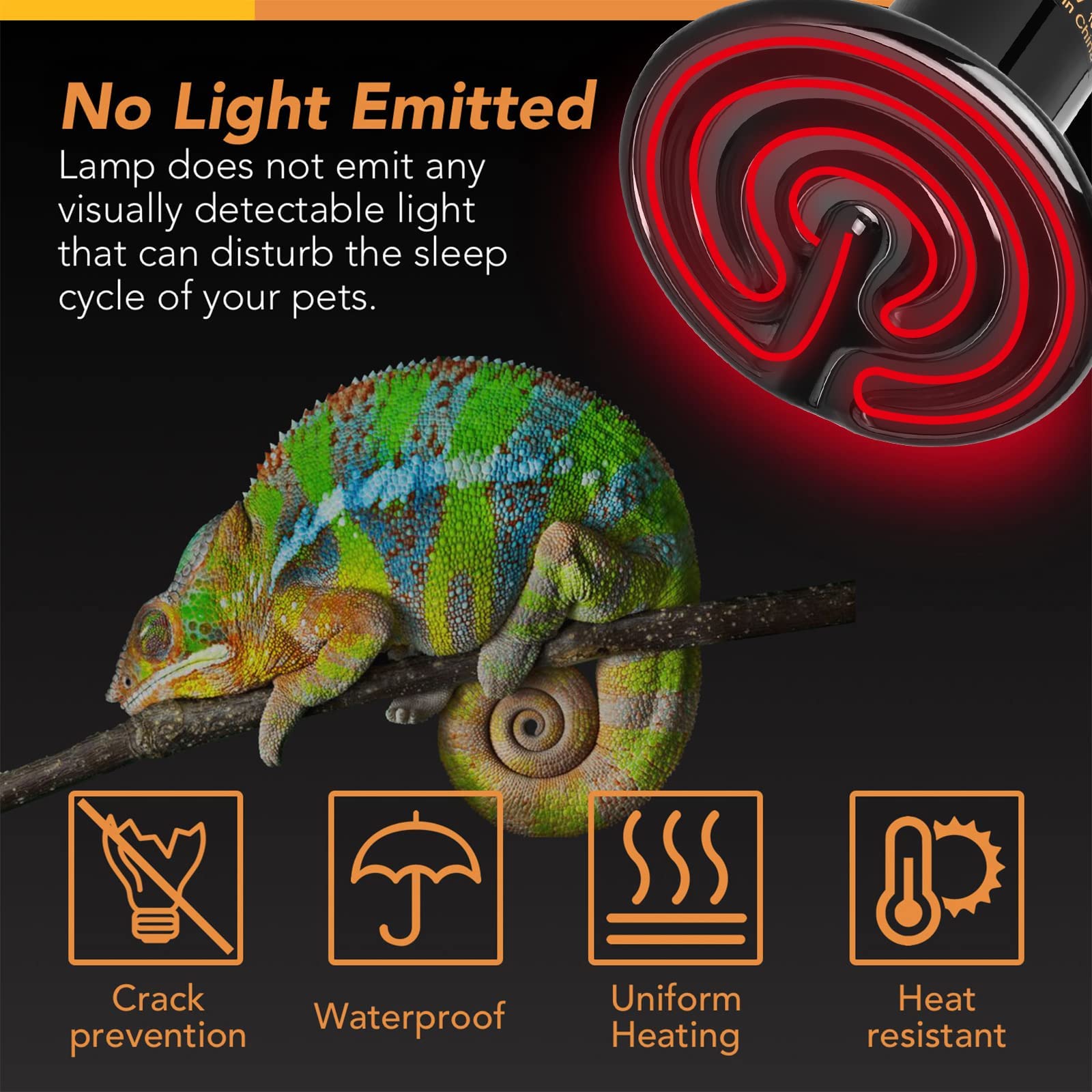 Simple Deluxe 100W/150W Reptile Heat Bulb and 8.5/10.5 inch Clamp Light, 40-108 Degrees Fahrenheit Digital Thermostat Controller and Thermometer Included, for Amphibian Pet & Incubating Chicken