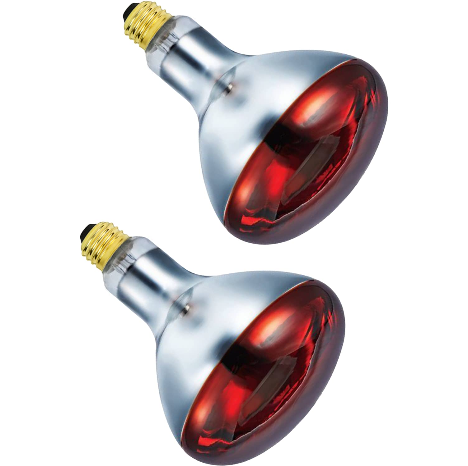 BULBMASTER 250 Watts R40 Red Heat Lamps Outdoor Bulbs for Pets Flood Light Bulb for Chickens Infrared Reflector 250W R40 Incandescent Medium E26 Base 2 Pack