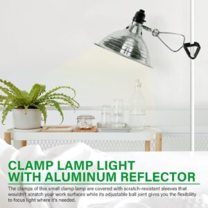 Simple Deluxe Clamp Lamp Light with 8.5 Inch Adjustable Aluminum Reflector and 6 Feet Cord, up to 150W E26 Socket (no Bulb Included), Silver and Black, 2 Pack