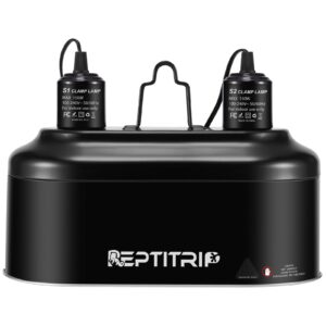 REPTITRIP Dual Reptile Light Fixture, Suitable for Reptile Heat Lamp and UVB Reptile Light, Maximum 150W, Reptile Lighting Accessories, Improve UVB and Heat Lamp Performance E26 Socket