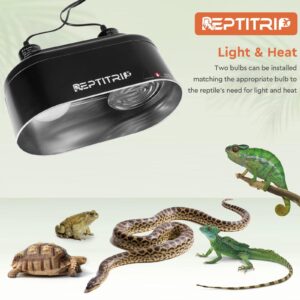 REPTITRIP Dual Reptile Light Fixture, Suitable for Reptile Heat Lamp and UVB Reptile Light, Maximum 150W, Reptile Lighting Accessories, Improve UVB and Heat Lamp Performance E26 Socket