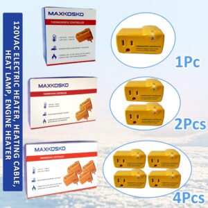 MAXKOSKO 2PCS Freeze Thermostatically Controlled Outlet，Automatically Turn On below 38°F and Off Over 50°F