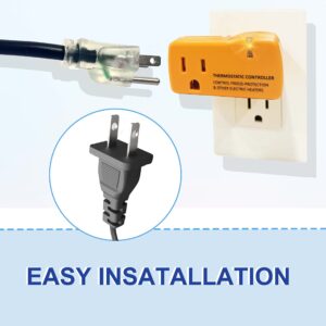 MAXKOSKO 2PCS Freeze Thermostatically Controlled Outlet，Automatically Turn On below 38°F and Off Over 50°F