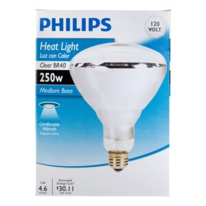 Phillips BR40 Heat Lamp Lightbulb, 250W, Infrared