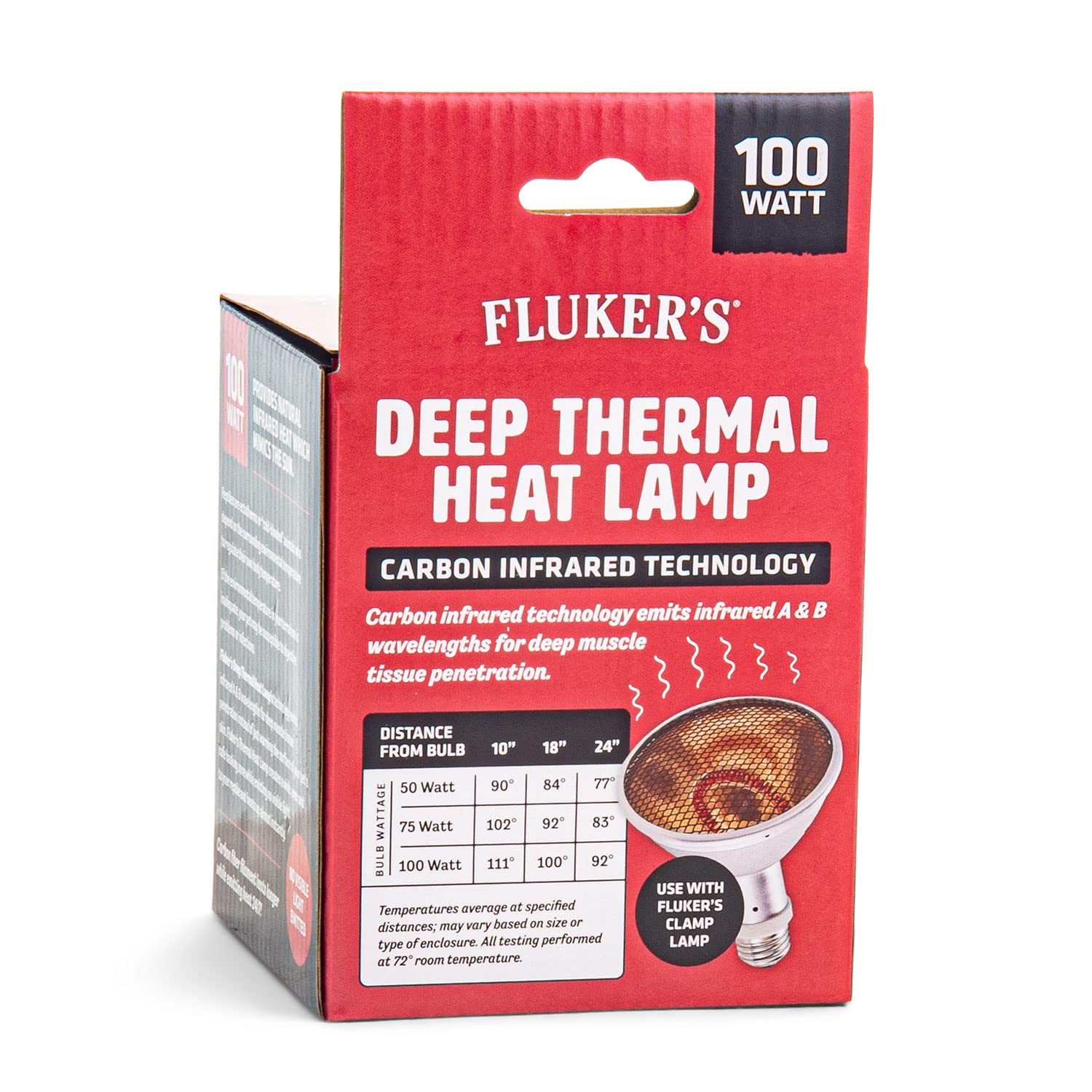 Fluker's Deep Thermal Heat Lamp for Reptiles with Carbon Infrared Technology, for All Reptile Tanks, Great for Basking, 100 Watt