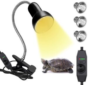 smiletag reptile heat lamp, turtle tank light, tortoise heat lamp, uva uvb reptile light, turtle basking light, heating lamp for reptiles with bulbs(25w+50w)