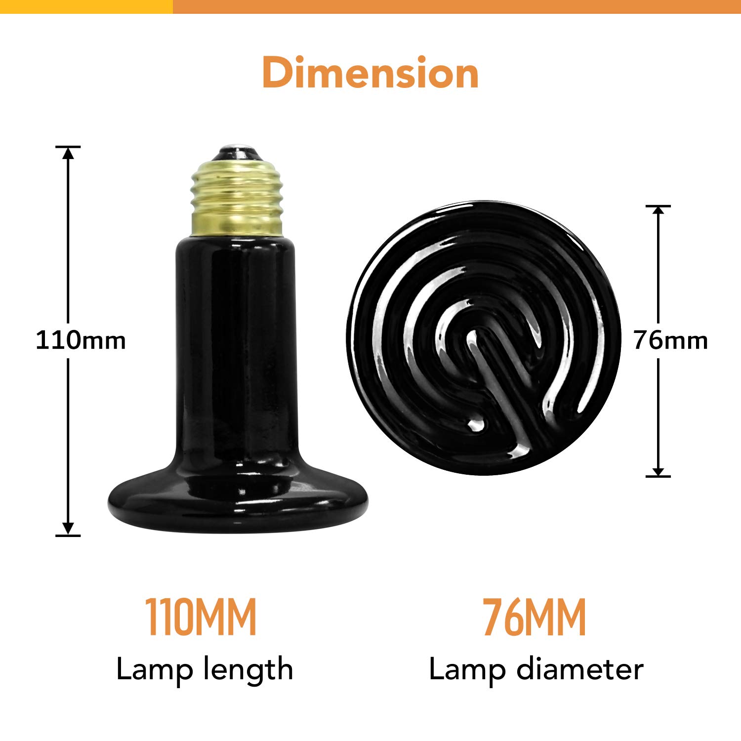 Simple Deluxe 40W Reptile Heat Lamp Bulb No Light Ceramic Heat Emitter Brooder Coop Heater