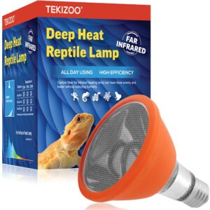 tekizoo deep heat lamp infrared heater light for reptile and amphibian pet (100 w)