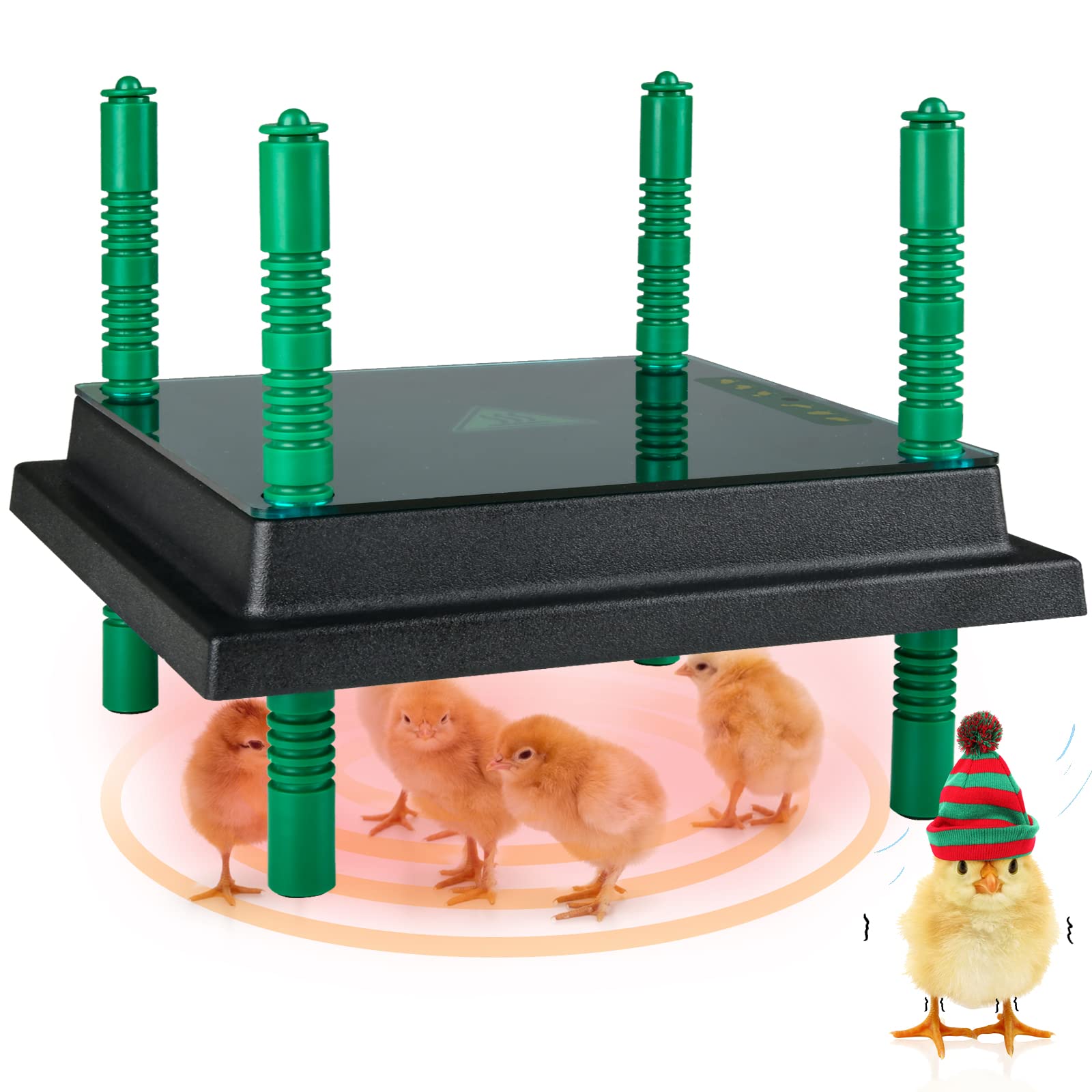 Kufika Chick Brooder Heating Plate - 12" x 10" Adjustable Height Brooder Heat Plate for Chicks and Ducklings, Warms Up to 20 Chicks