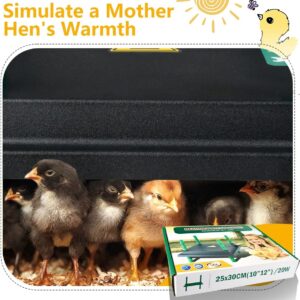 Kufika Chick Brooder Heating Plate - 12" x 10" Adjustable Height Brooder Heat Plate for Chicks and Ducklings, Warms Up to 20 Chicks