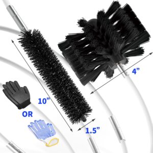 Holikme 40 Feet Dryer Vent Cleaner Kit Flexible Lint Brush with Drill Attachment, Extends Up to 40 Feet for Easy Cleaning, Synthetic Brush Head, Use with or without a Power Drill