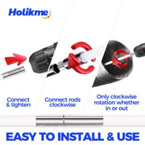 Holikme 40 Feet Dryer Vent Cleaner Kit Flexible Lint Brush with Drill Attachment, Extends Up to 40 Feet for Easy Cleaning, Synthetic Brush Head, Use with or without a Power Drill