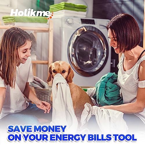 Holikme 60 Feet Dryer Vent Cleaner Kit,Lint Remover Flexible Brush and Drill Attachment Extends Up to 60Feet, 2 Synthetic Brush Head Use with or Without a Power Drill