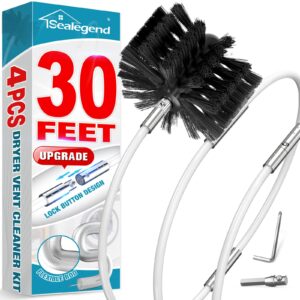 sealegend 30 feet dryer vent cleaner kit flexible quick snap brush with drill attachment extend up to 30 feet for easy cleaning upgraded dryer vent cleaning kit use with or without a power drill